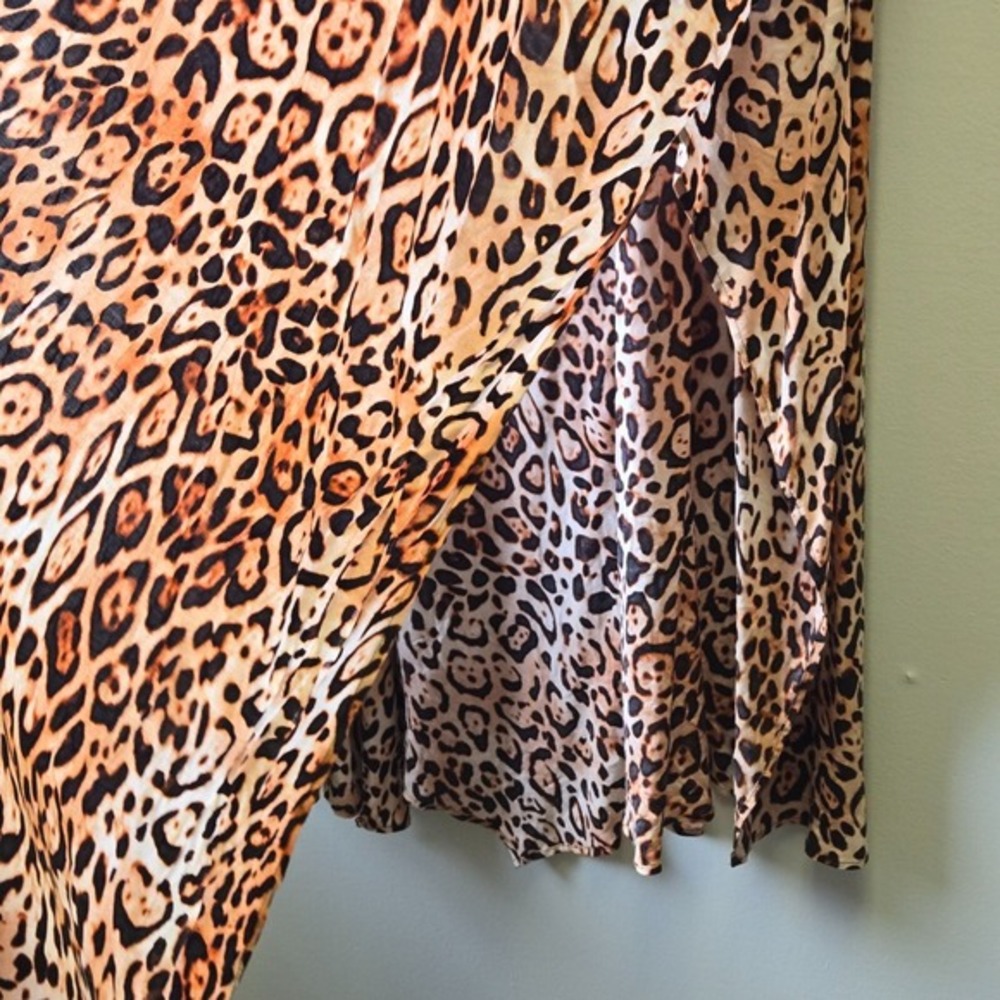 Victorias Secret Leopard Print Kimono Duster Swim Cover Up‎ M/L Festival Beach - Picture 4 of 6